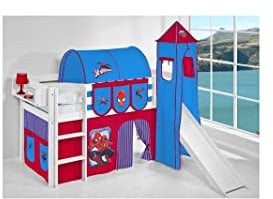 LiloKids LIT MI-Haut Jupiter avec Toboggan - 90 x 190 - Spider-Man