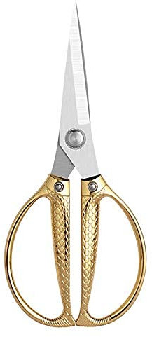 Forbici da cucina, cesoie da cucina in acciaio inox cucito ricamo cesoie da sarto taglierina in pelle (oro)