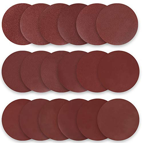 WOMGF 40tlg Schleifpapier Klett 180mm Shleifscheiben Rund Körnung P40/P80/P100/P180/P240/P320/P400/P600