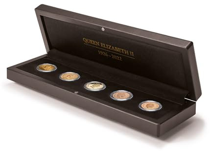 Leuchtturm 368467 Astuccio per Monete Volterra Regina Elisabetta II per 5 sovrani in Capsule - Senza Monete e Capsule