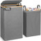 OUSFOT Cesto Ropa Sucia con Tapa Estrecho Laundry Organizer XL 105 L Cubo con Tapa Gris Cesta Fácil de Montar y Plegable con Asas Puede Usar Dormitorios, Salas Estar, Habitaciones Niños, Baños