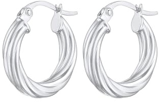 Elli Ohrringe Damen Creolen Gedreht Design 925 Silber