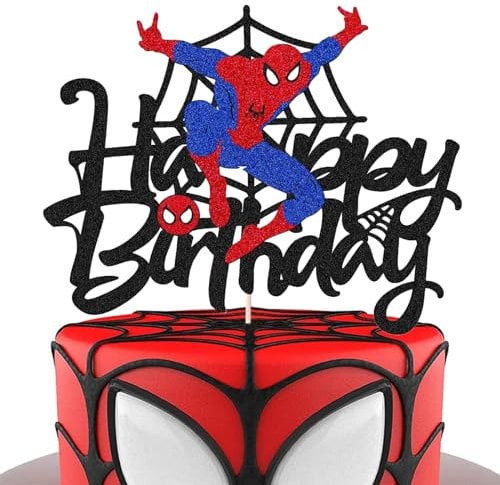 man Party Cake Toppers for Boys Birthday,Superhero man Cartoon Themed Birthday men Cake Toppers,Happy Birthday Cake Toppers for Kids,Boy,Girl, Birthday Cake Decorations