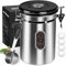 1800ML Airtight Coffee Canister with Date Tracker and Transparent Window, 22.8OZ Coffe Beans Storage with 30ML Measure Spoon&4 co2 Valve, Coffee Container for Grounds Coffee, Beans, Tea, Sugar, Flour