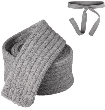 BOXOB Grauer Unisex-Erwachsener Bademantelgürtel, 180 cm x 4 cm, Frottee-Baumwolle