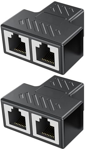 YSDYY Divisor de 2 piezas, conector de cable de red, adaptador de cable de red, conector de extensión de cable, divisor de uno a dos, adaptador de extensión de red, adecuado para la mayoría de cables
