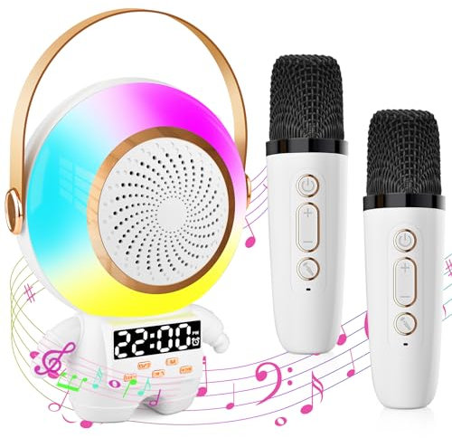 Microfono Karaoke Infantil 2 Microfonos Niña Inalambricos Niños Bluetooth Juguete Micro Altavoz Completo Portatil Mini Adultos Kids Inalámbrico Familiares KTV Máquina Karaoke Machines Regalos con LED