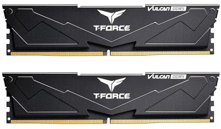 TEAMGROUP T-Force Vulcan FLBD564G6400HC34BDC01 Module de mémoire RAM DDR5 64 Go (2 x 32 Go) 6400 MHz (PC5-51200) CL34 pour chipset série 600 700 XMP 3.0 Noir