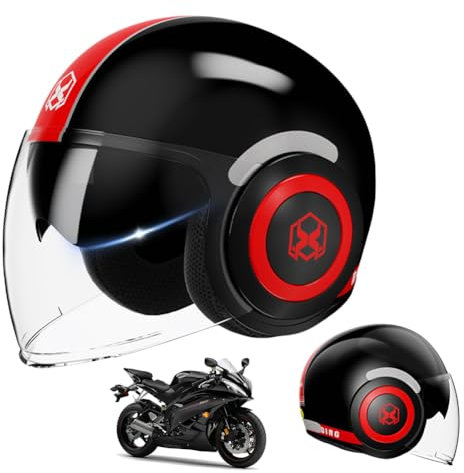 KOBONA Casque de vélo avec Double lentille, Casque de vélo léger Homme et Femme, Casque de vélo avec visière, et -éblouissement, Casque de vélo de Montagne et de Route Adulte