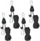4 Pieces Ratchet Hangers, Accroche-Corde réglable, 4M Duty Heavy Rope Cable Cliquet avec Crochet Tendeur de Corde pour Tente Suspension Culture Plante Lampe (Black, 4)