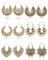 QLEUIFT 6 Paar Vintage böhmische Tropfen baumeln Ohrringe Boho National Style Hohles Blütenblatt Herzförmige Perlen Statement Ohrringe für Frauen Mädchen Hypoallergener Goldschmuck, Bronze
