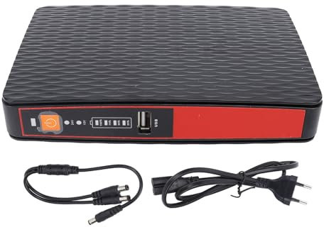 USV-Stromversorgung 5 V 2 A USB 9 V 12 V DC 15 V 24 V POE Mini-USV 8000 MAh Tragbare Backup-Batterie Globaler AC-Eingang USB für Router-Kamera-Sicherheit (EU-Stecker)