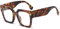 YAMEIZE Square Blue Light Blocking Glasses for Women Men Oversized Vintage Clear Lens Glasses Computer Gaming Glasses(Leopard Clear)