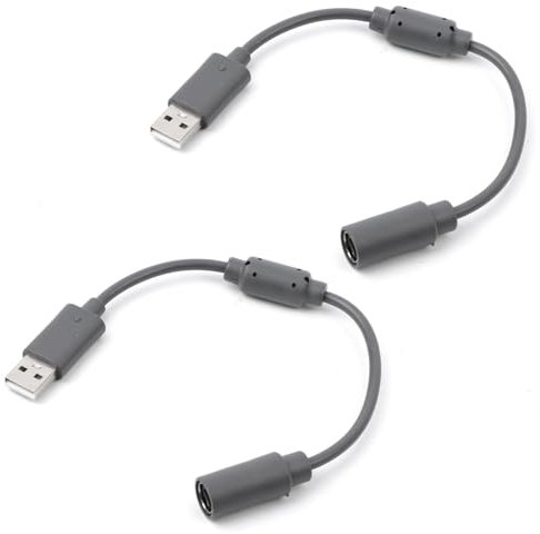 Gosknor 2pcs USB Breakaway Cable, Replacement USB Breakaway Cord Adapter Cable for Logitech G920 Driving Force Thrustmaster Ferrari 458 Game Controllers, Fast Data Transmission (Gray)