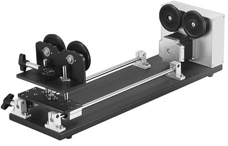 Monport 4-Wheel Rotary Attachment for Co2 Laser Engraver Cutter, Rotating Roller 360° for Holding Cylindrical Objects, Suitable for Glasses Mugs Wine Bottles Rings, Rotary Tool for 55-150W Laser