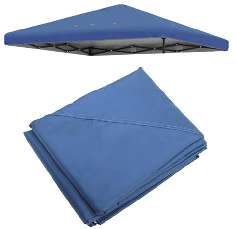 lyrlody Pavillon 3x3 m, Ersatzdach für Gartenpavillon Wasserdicht Faltpavillon Wasserfest Stabil, für Überdachungsrahmen Outdoor Garten Party, 4 Ecken (Blue)