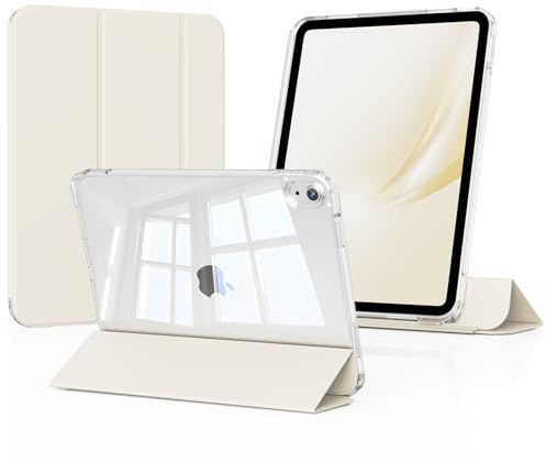 zoyu Hülle für iPad 11. Generation 2025/ iPad 10. Generation 2022, Weiß | Abnehmbarer Frontdeckel, Mehrere Winkel im Quer- und Hochformat, Transparente PC- und TPU Rückwand, Auto Wachen/Schlafen