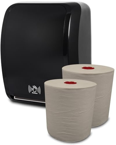 Blanc HYGIENIC SET: Handtuchrollenspender SENSOR, berührungslos, Blanc Cosmos verschied. Farben + 2 Handtuchrollen ECO-Natural - PRODUKTSET Farbe Schwarz
