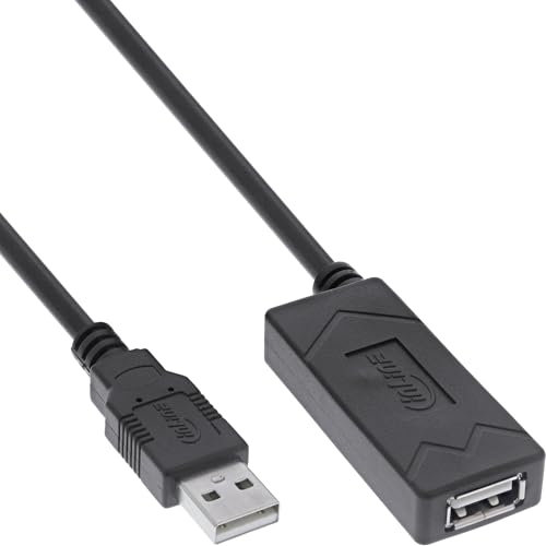 InLine USB 2.0 Aktiv-Verlängerung mit Signalverstärkung, USB-A Stecker/Buchse, Druckerkabel Verlängerung, 7,5m, 34616A