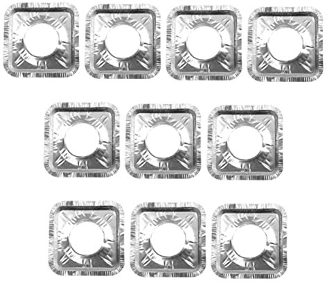 Homoyoyo 30Pezzi Copertura per Bruciatori in Alluminio per Gas Fodere Resistenti al Calore e Antigrasso Accessori per Protezione Quadrato