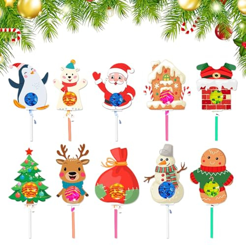 WJnflQN Christmas Lollipop Papierkarten,Weihnachtsmann Lollipop Halter für Süßigkeiten | Partyzubehör Niedlich Für Zuckerhut Schokolade Veranstaltung - Klassenzimmer Büro Zuhause Festtage Winterfeier