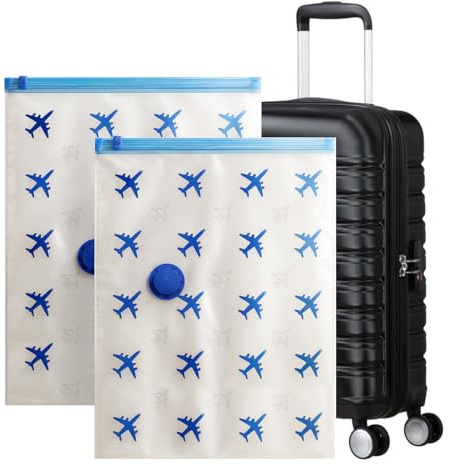 Lavatelli - 6er Set Vakuumbeutel 40x60 cm - Platzsparende Vakuum Aufbewahrungsbeutel für Reisen & Zuhause - Kompatibel Handgepäck (55x40x20) - Universalventil - Ideal für Kleidung & Saisonwechsel