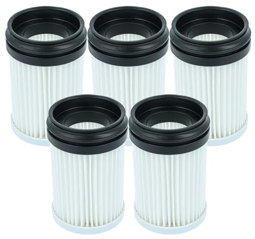vhbw 5x Staubsaugerfilter kompatibel mit Makita DCL280F | DCL281F, DCL180F, DCL280FZ, DCL181F, DCL281FRF, DCL180 Staubsauger - HEPA-Filter Schwarz Weiß