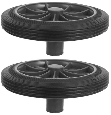 MUSISALY 2pcs Large Wheelie Bin Wheels Replacement, Pu Garbage Bin Wheels for Large Trash Cans, Universal Axle Fit, Outdoor Use in Parks and Streets