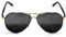 ROCKNIGHT Unisex-Erwachsener Polarisierte Flieger-Sonnenbrille Metall Flat Top Sonnenbrille Leichtbau Driving Uv400 Außen Mittel Golden Black Frame/Grau Lens (Nicht Mirror)