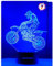 WANTASTE Motocross 3D Lamp Gifts for Boys Girls Room, Dirt Bike Decor Toys Night Light Bedside Gifts for Kids Baby, 7 Colors Changing Nightlight with Battery Backup and Smart Control