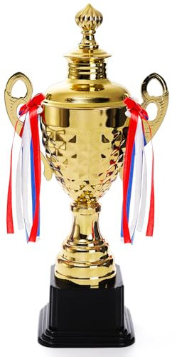 Fasmov Großer Pokal für individuelles Trophäen-Andenken, Goldpreis für Sport, Turniere, Wettbewerbe, 36,8 cm