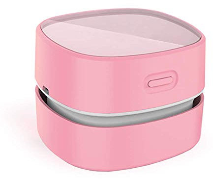 ODISTAR Desktop Vacuum Cleaner,Mini Table dust Sweeper Energy Saving, Cleaning Hairs,Crumbs,Computer Keyboard (Pink Charging)