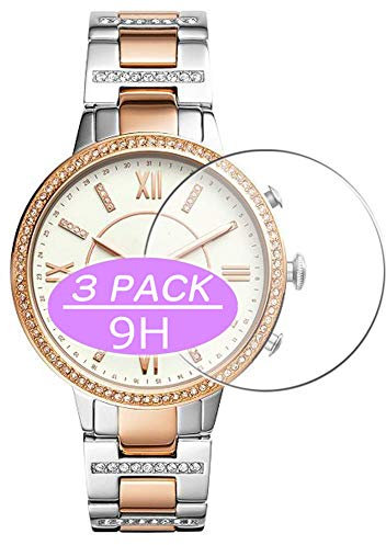 Vaxson - Confezione da 3 pellicole proteggi schermo in vetro temperato per Fossil Q Women ́S Virginia, pellicola protettiva 9H, per smartwatch