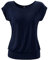 TrendiMax Damen T-Shirt Kurzarm Sommer Shirt Allover Druck Strech Bluse Casual Oberteil Basic Tops, Blau, XL