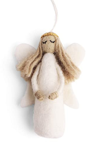 Én Gry & Sif Weihnachtsengel Anhänger Filz Weihnachtsdeko I Hand-Made Fairtrade I 1 Engel