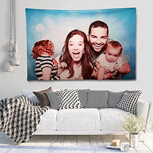 ASSIALL Benutzerdefinierte Wandteppich mit Foto Text Angepasste Wandteppich Hintergrund Personalisierte Bild Wandbehang Tapisserie Wohnkultur Geburtstag Hochzeit Abschlussgeschenk (250x150cm(WxH))