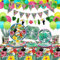 XJLANTTE Hawaiian Luau Articles de fête - Bannière d'anniversaire tropicale, ballon en latex, feuilles de palmier, fleurs d'hibiscus, assiettes en papier, serviettes, tasses et nappe, pour 20 invités