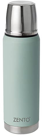 Zento Stainless Steel Insulated Torpedo Vacuum Flask–1000ml for Coffee, Tea or Water, BPA-Free, Thermo-Shield Technology, Cold for 24 Hours & Hot for 12 Hours, Reusable Drinking Flask (Green)