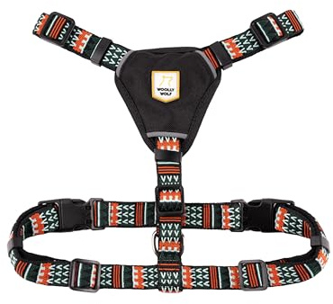 Woolly Wolf Woodland Hundegeschirr für große Hunde L – Geschirr mit Reflektoren & 5-Punkt-Anpassunsgsystem aus 100% recyceltem Polyester, einfaches An- und Ausziehen