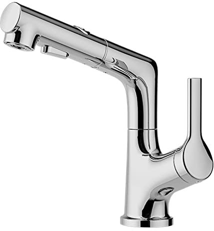 SWHC Robinet Lavabo, 360° Rotatif Robinet Salle Bain Extensible Laiton Robinet Ascenseur 90cm Mitigeur Lavabo 2 Modes Mitigeur Salle de Bain Monocommande Robinet, Froid & Chaud Disponible