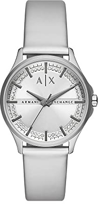 Armani Exchange Watch For Women, Quartz Movement and 36mm Case Size with Stainless steel, Leather or Silicone strap