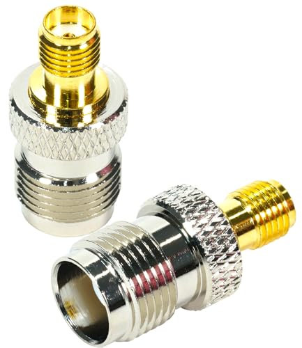 Fohevers 2 Pcs TNC Female to SMA Female Adapter Jack RF Coaxial Connector for 2G 3G 4G USB WiFi CB Radio