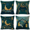 4 Stück Kissenbezug 45x45cm, Ramadan Dekokissenbezüge, Kissen Kissenbezüge, Stern Mond Kissenbezüge, Eid Muslimisch Kissenbezug Sofakissen für Ramadan Kareem Party,Sofa,Couch,Bett,Home Decor (A)