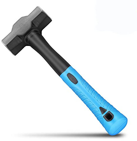 ebuyerfix Club Lump Hammer Hardened Steel Face & Shaft Rubber Grip Handle Forged DIY Hand Tools 1KG