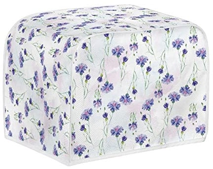 Kuiaobaty Purple Carnation Toaster Cover 2 Slice, Watercolor Floral Bread Maker Cover with Hook