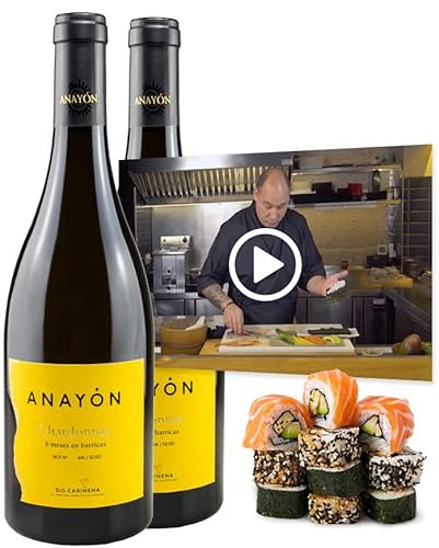 Pack - 2 botellas del Premium Anayón Chardonnay (750 ml x 2) + Enlace Vídeo Taller de Sushi de Andrés Médici