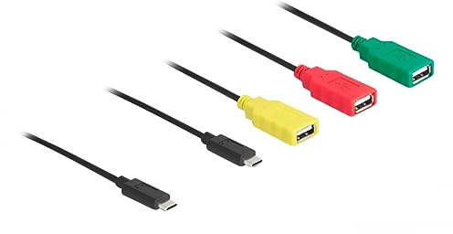 DeLOCK USB-Hub 4 Port USB 2.0 Kabel-Hub mit USB Type-C zu 3 x USB-A