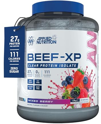 Applied Nutrition Beef XP – Klares Hydrolysiertes Beef Protein Isolate | Beef Protein Powder ohne Milchprodukte, Laktose (1.8kg, Mixed Berry)