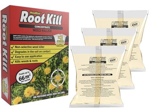 Weedblast Rootkill Concentrated Weedkiller 3 x 100 ml Sachets boxed