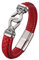 Wycian Silber Armband, Grancey Armband Lederarmband mit Schnalle 16.5CM Rostfreier Stahl für Männer Frauen